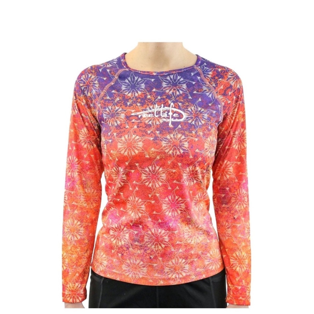 Reel Life Fishing Shirts Bundle set of 2 Womens Performance Rash Long Sleeve Xl
